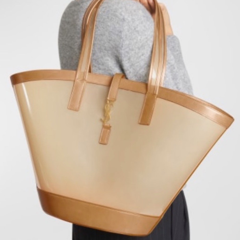 Yves Saint Laurent Cream and Tan Tote